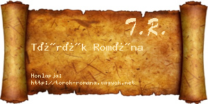 Török Romána névjegykártya